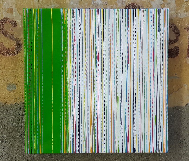 coloured lines 4 2016  30x30 Acryl-Lack auf LW